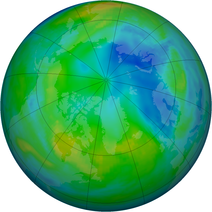 Arctic ozone map for 14 November 1985